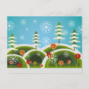 Christmas Snowfall Holiday Postcard