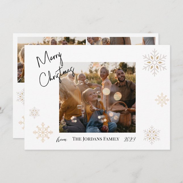 Christmas Snowfall Photo Holiday Card  (Front/Back)