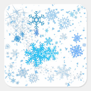 Christmas Snowfall Square Sticker