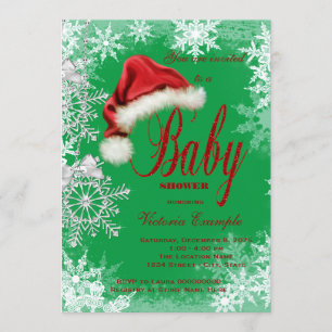 Christmas Snowflake Christmas Baby Shower Invitation