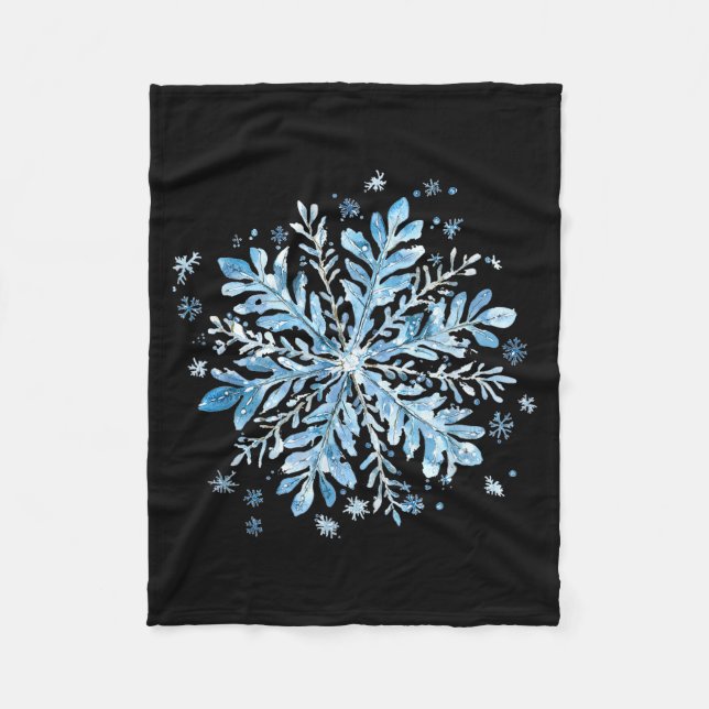 Christmas Snowflake - Cute Winter Vibe For Holiday Fleece Blanket (Front)