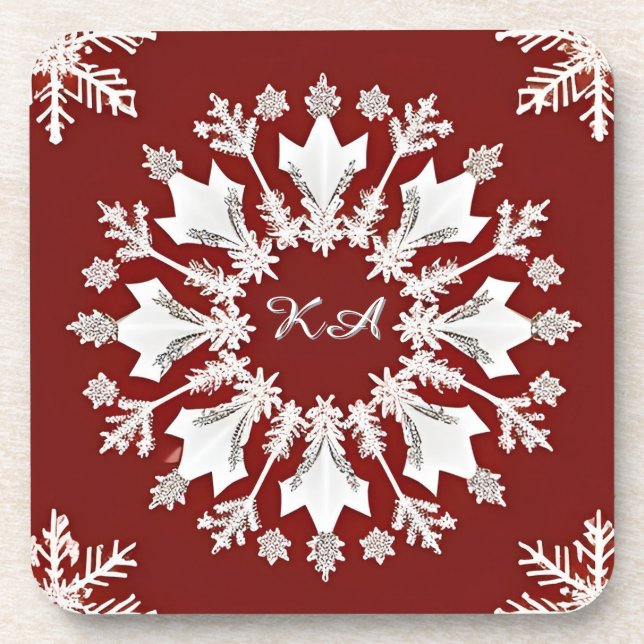 Christmas Snowflake Design Coaster (Front)