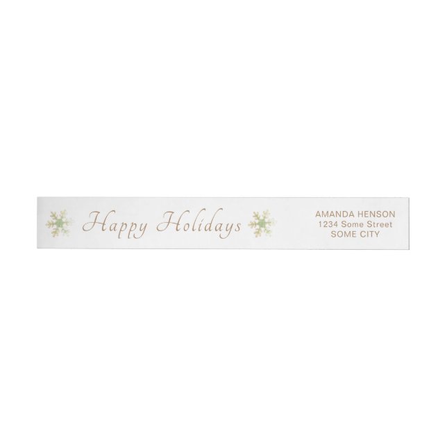 Christmas Snowflake Festive Personalised Holiday Wrap Around Label (Individual)