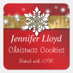 Christmas Snowflake, Gold Foil, Holiday Stickers