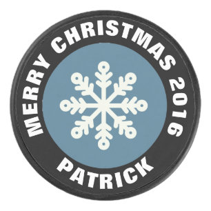 Christmas Snowflake Hockey Puck