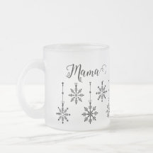Christmas Snowflake Mama -editable Frosted Mug