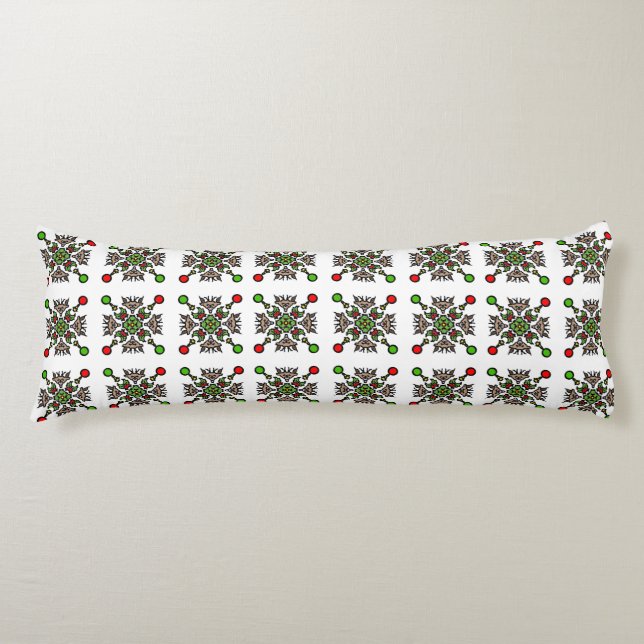 Christmas Snowflake Mandala Body Cushion (Front)