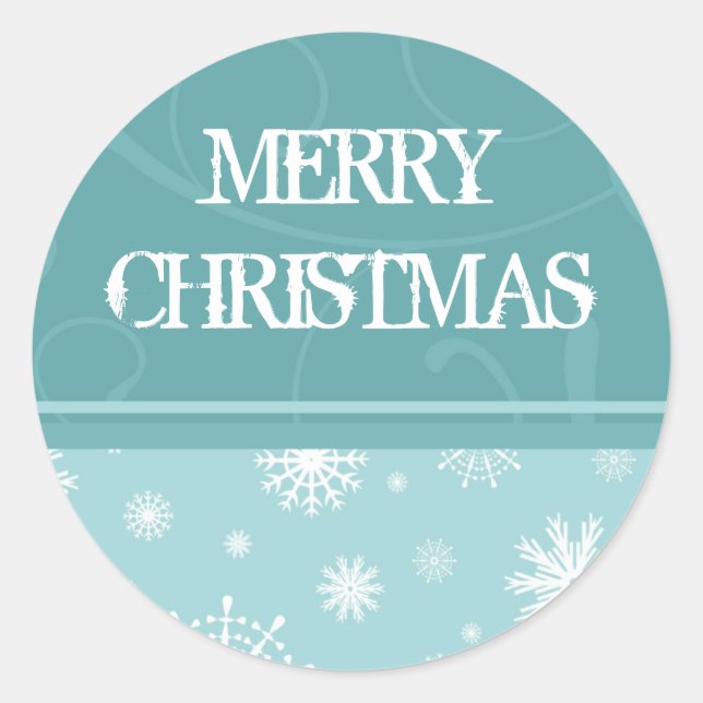 Christmas Snowflake Merry Christmas Stickers (Front)