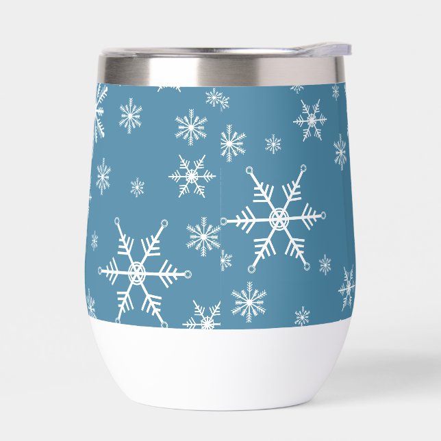 Christmas Snowflake On Blue (Left)