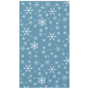 Christmas Snowflake On Blue Tablecloth