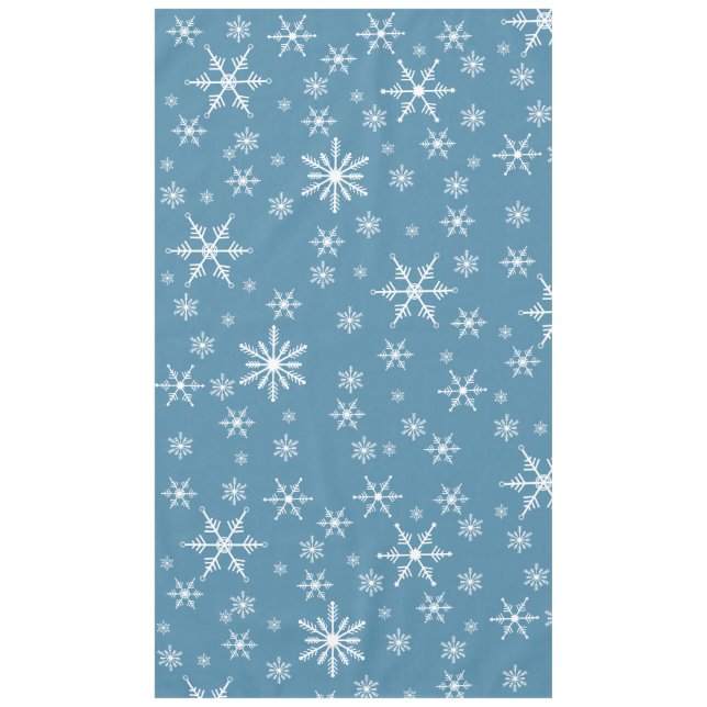 Christmas Snowflake On Blue Tablecloth (Front)
