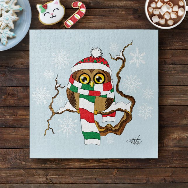 Christmas Snowflake Owl Jigsaw Puzzle (Creator Uploaded)