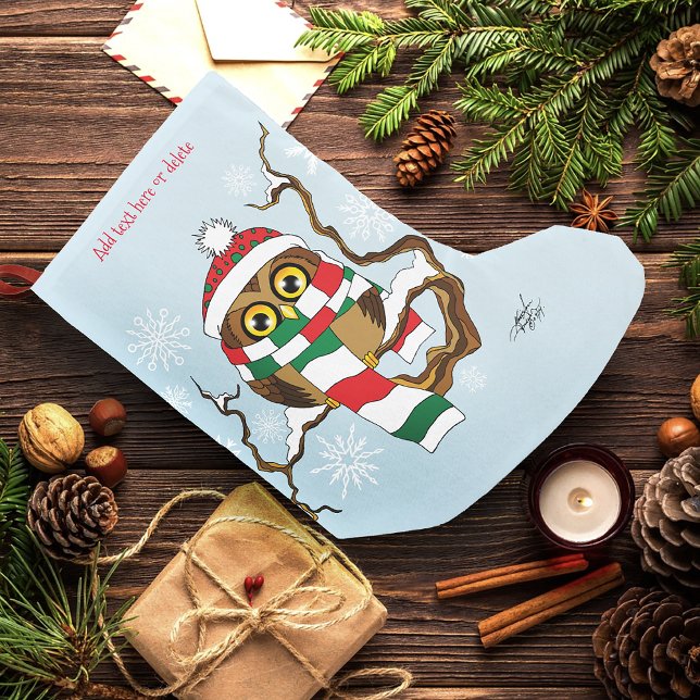 Christmas Snowflake Owl Small Christmas Stocking (Creator Uploaded)