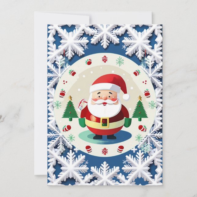Christmas Snowflake Pattern Invitation (Front)