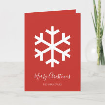 Christmas Snowflake Red Christmas Card