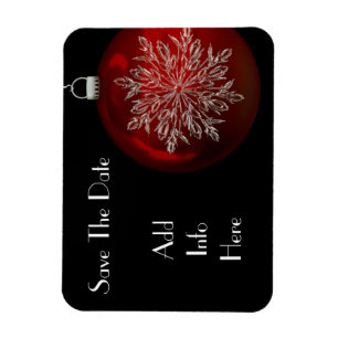 Christmas Snowflake Save The Date Magnet