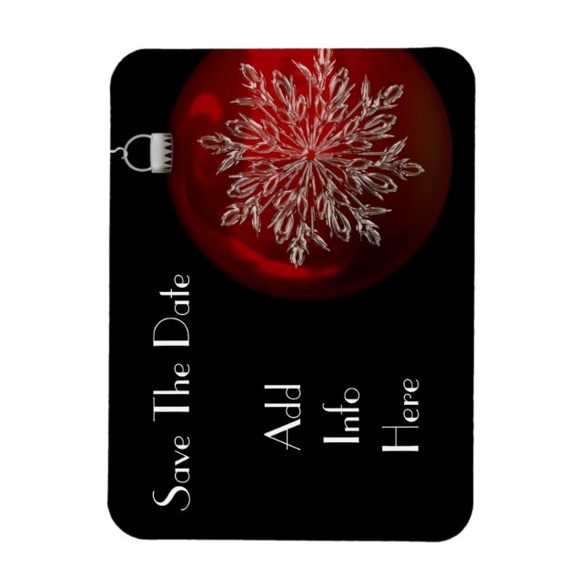Christmas Snowflake Save The Date Magnet (Vertical)