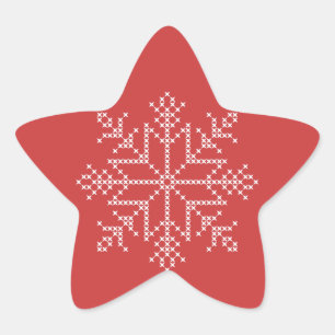 Christmas snowflake scandinavian snow star sticker