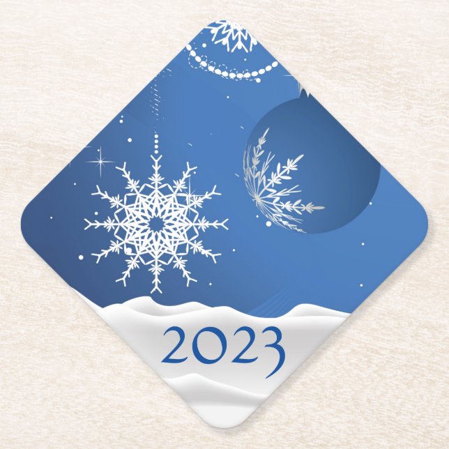 Christmas Snowflake Snow Coaster 2023 Add Name (Front)
