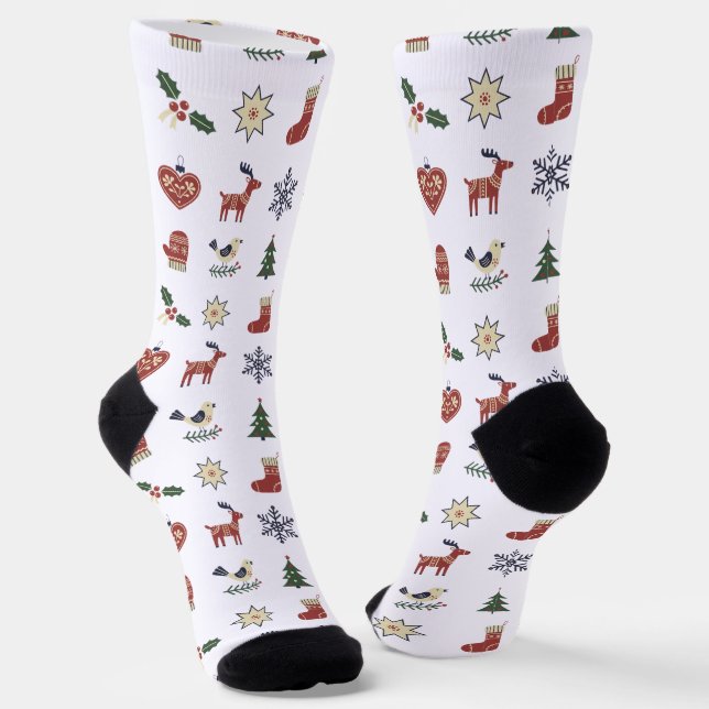 Christmas Snowflake Socks (Angled)
