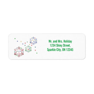 Christmas Snowflake Stars Return Address Label