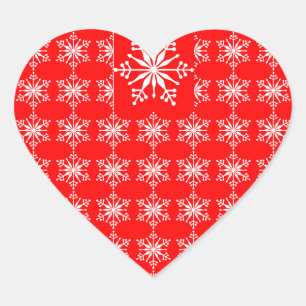 Christmas Snowflake Stickers in Red and White.