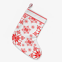 Christmas Snowflake Stocking in Red and White.