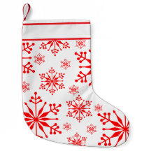 Christmas Snowflake Stocking in Red and White.