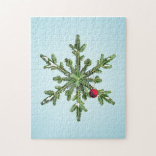 Christmas Snowflake - Stylish Winter Holidays Jigsaw Puzzle