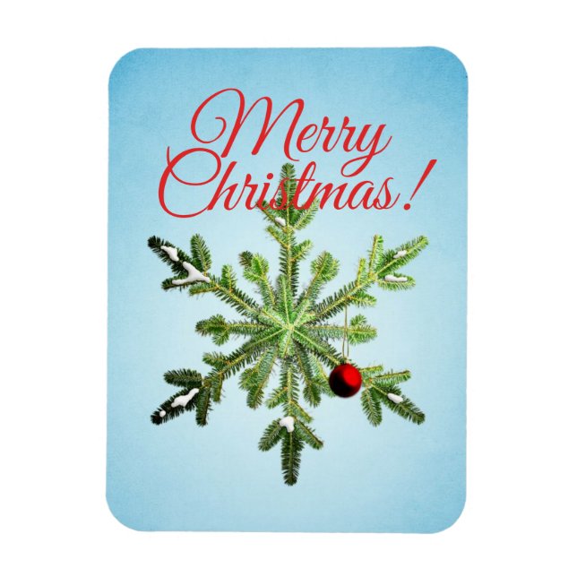 Christmas Snowflake - Stylish Winter Holidays Magnet (Vertical)