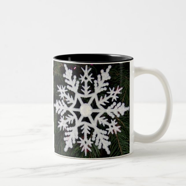 Christmas Snowflake Two-Tone Coffee Mug (Right)
