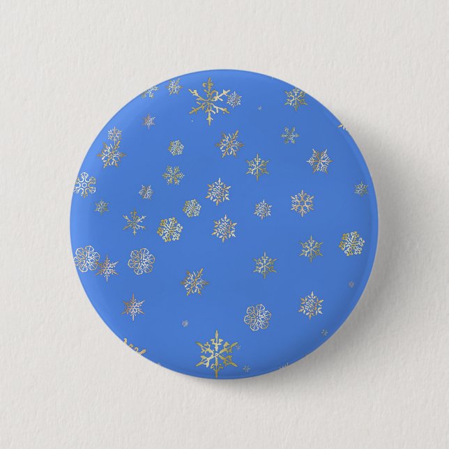 CHRISTMAS SNOWFLAKES 6 CM ROUND BADGE (Front)