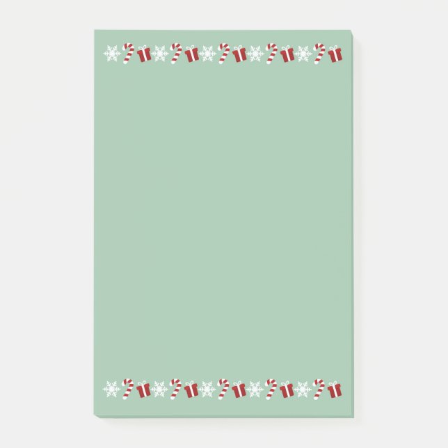Christmas Snowflakes and Candy Canes Post-it Notes (Front)