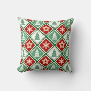 Christmas snowflakes and Christmas trees Cushion
