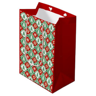 Christmas snowflakes and Christmas trees Large Gi Medium Gift Bag