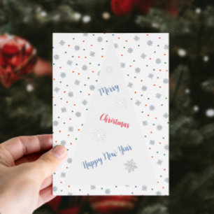 Christmas snowflakes and dots minimalistic foil holiday card