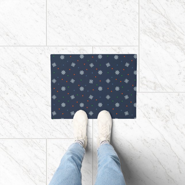 Christmas snowflakes and dots pattern doormat (Indoor)