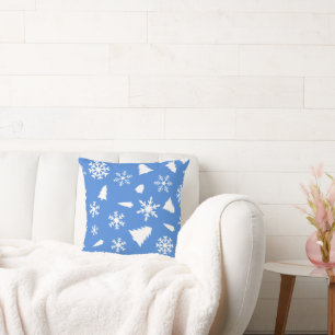 Christmas snowflakes and tree cushion