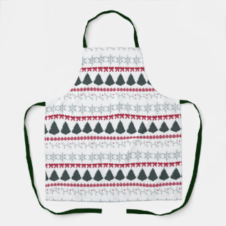 Christmas Snowflakes and Trees Apron