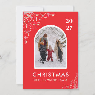 Christmas Snowflakes Arch Pattern family photo Hol Holiday Card