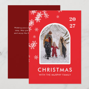 Christmas Snowflakes Arch Pattern family photo Holiday Card