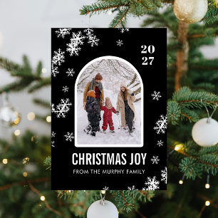 Christmas Snowflakes Arch Pattern family photo Holiday Card