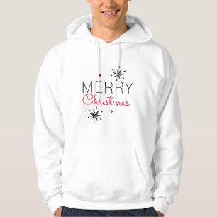 Christmas Snowflakes Black and Red Hoodie
