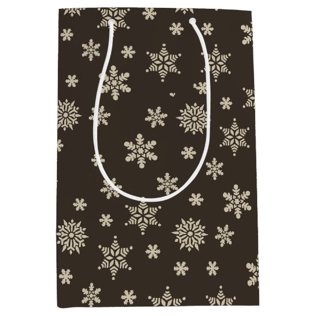 Christmas snowflakes black and white Gift Bag (Front)