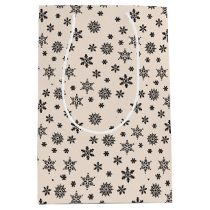 Christmas snowflakes black and white Gift Bag
