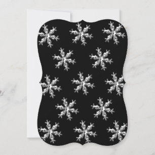 Christmas Snowflakes Black Flat Greeting Card