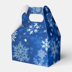 Christmas Snowflakes Blue and Silver Favour Box