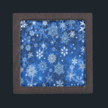 Christmas Snowflakes Blue and Silver Jewellery Box<br><div class="desc">You are viewing The Lee Hiller Photography Art and Designs Collection of Home and Office Decor,  Apparel,  Gifts and Collectibles. The Designs include Lee Hiller Photography and Mixed Media Digital Art Collection. You can view her Nature photography at http://HikeOurPlanet.com/ and follow her hiking blog within Hot Springs National Park.</div>