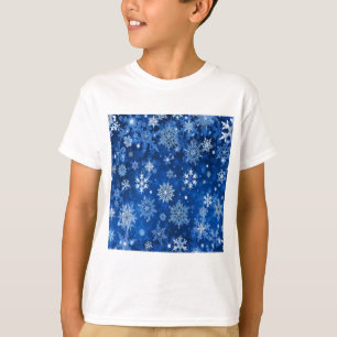 Christmas Snowflakes Blue and Silver T-Shirt
