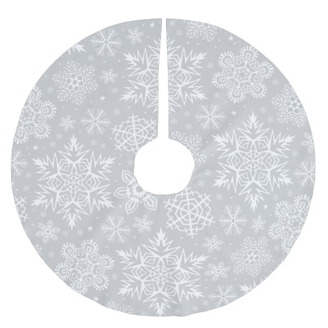 Christmas Snowflakes Brushed Polyester Tree Skirt (Front)